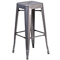 Flash Furniture Lincoln Contemporary Metal Bar Stool without Back, Clear Coated (XUDGTP000430)