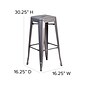 Flash Furniture Lincoln Contemporary Metal Bar Stool without Back, Clear Coated (XUDGTP000430)