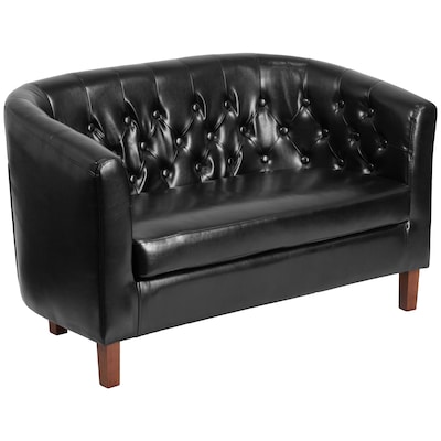 Flash Furniture HERCULES Colindale Series 49.5 LeatherSoft Tufted Loveseat, Black (QYB162HY90308BK)