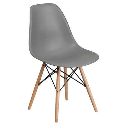 Flash Furniture Elon Series Plastic/Poly Accent Chair, Armless, Moss Gray (FH130DPPGY)