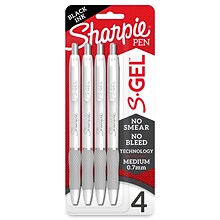 Sharpie S-Gel Retractable Gel Pen, Medium Point, Black Ink, 4/Pack (2126207)