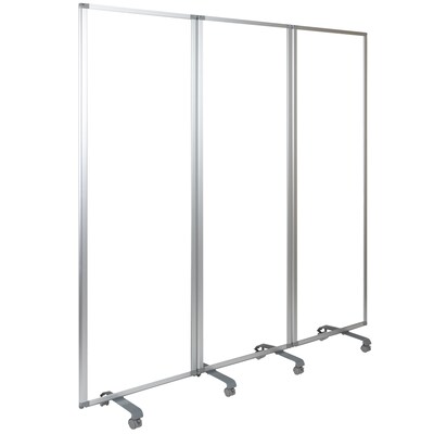 Flash Furniture Mobile Partition with Lockable Casters, 72"H x 24"W, Clear Acrylic (BRPTT013AC60183)