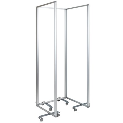 Flash Furniture Mobile Partition with Lockable Casters, 72"H x 24"W, Clear Acrylic (BRPTT013AC60183)