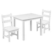 Flash Furniture Kyndl Kids Square Activity Table Set, 20 x 24, White (TWWTCS1001WH)