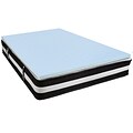 Flash Furniture Capri Comfortable Sleep 12 Inch Mattress & 3 inch Gel Memory Foam Topper Bundle, Que