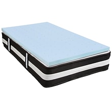 Flash Furniture Capri Comfortable Sleep 12 Inch Mattress & 3 inch Gel Memory Foam Topper Bundle, Twi