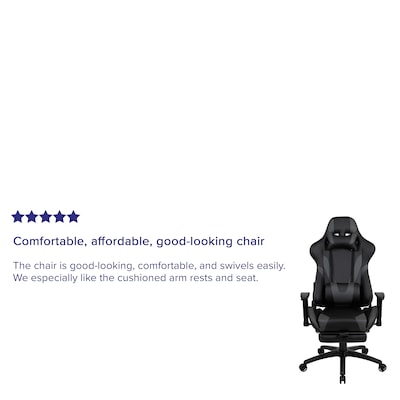 Flash Furniture X30 Ergonomic LeatherSoft Swivel Gaming Chair, Gray (CH187230GY)