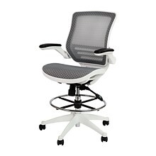 Flash Furniture Mesh Mid-Back Drafting Stool with Lumbar Support, Gray/White (BLLB8801XDGRWH)