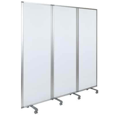 Flash Furniture Mobile Magnetic Whiteboard Partition with Lockable Casters, 72"H x 24"W (BRPTT0013M60183)