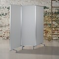 Flash Furniture Double Sided Mobile Magnetic Whiteboard/Cloth Partition with Lockable Casters, 72H