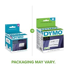 DYMO LabelWriter 30857 Name Badge Labels, 4 x 2-1/4, Black on White, 250 Labels/Roll (30857)