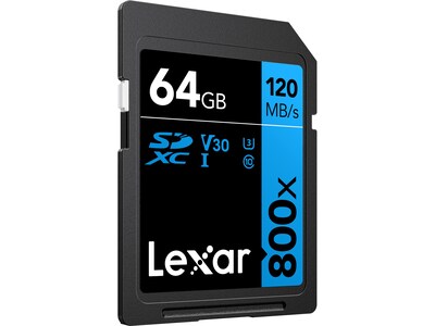 Lexar BLUE Series High-Performance 64GB SDXC Memory Card, Class 10, UHS-I, V30 (LSD80-64G-BNNNU)