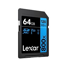 Lexar BLUE Series High-Performance 64GB SDXC Memory Card, Class 10, UHS-I, V30 (LSD80-64G-BNNNU)