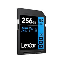 Lexar BLUE Series High-Performance 256GB SDXC Memory Card, Class 10, UHS-I, V30 (LSD80-256G-BNNU)