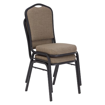 National Public Seating 9300 Series Deluxe Fabric Upholstered Stack Chair, Natural Taupe/Black Sandt