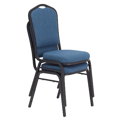 NPS 9300 Series Deluxe Fabric Upholstered Stack Chair, Natural Blue/Black Sandtex, 2 Pack (9374-BT/2