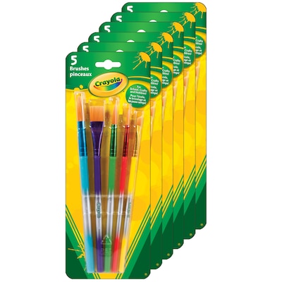 Crayola Arts & Crafts Brushes, 5 Per Set, 6 Sets (BIN053506-6)