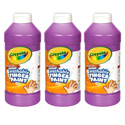 Crayola Washable Finger Paint, Violet, 16 oz. Bottle, Pack of 3 (BIN131640-3)