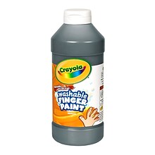 Crayola Washable Finger Paint, Black, 16 oz. Bottle, Pack of 3 (BIN131651-3)