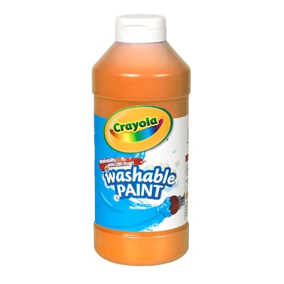 Crayola® Washable Paint, Orange, 16 oz. Bottle, Pack of 6 (BIN201636-6)