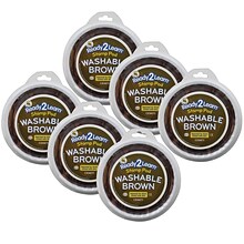Ready 2 Learn Jumbo Washable Stamp Pad, Brown, 6/Pack (CE-6611-6)