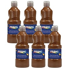 Prang® Ready-to-Use Tempera Paint, Brown, 16 oz. Bottle, Pack of 6 (DIX21607-6)