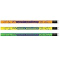 Moon Products Neon Happy Birthday Pencils, #2 HB Lead, 12 Per Pack, 12 Packs (JRM7917B-12)