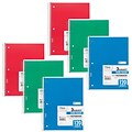 Mead® 3 Subject Spiral Notebook, 10.5x 7.5, Wide Ruled, 120 Sheets, Assorted Colors (No Color Choi