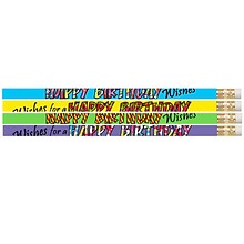 Musgrave Pencil Company Happy Birthday Wishes Pencils, #2 Lead, 12/Pack, 12 Packs (MUS2217D-12)