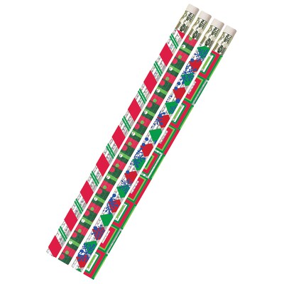Musgrave Pencil Company Christmas Creations Motivational Pencils, #2 Lead, 12 Per Pack, 12 Packs (MU