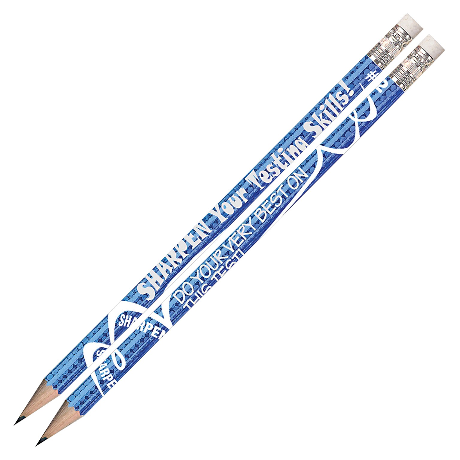 Musgrave Pencil Company Sharpen Your Testing Skills Motivational Pencils, #2 Lead, 12 Per Pack, 12 Packs (MUS2458D-12)