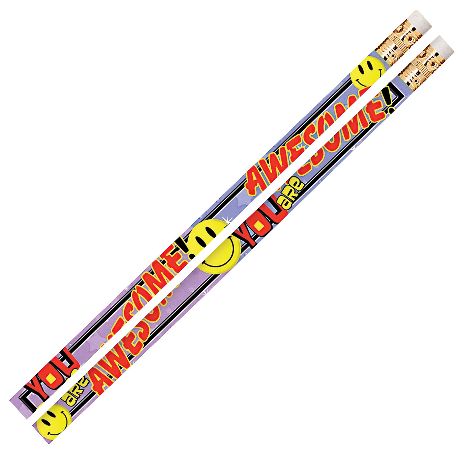 Musgrave Pencil Company You Are Awesome Motivational Pencils, #2 Lead, 12 Per Pack, 12 Packs (MUS2473D-12)