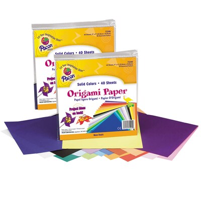 Creativity Street® Origami Paper, 9 x 9, Assorted Colors, 40 Sheets Per pack, 2 Packs (PAC72200-2)