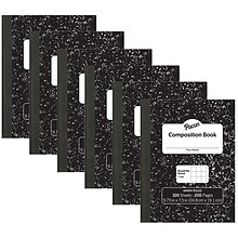 Pacon® Composition Book, 9.75 x 7.5, 1 cm Quadrille Ruled, 100 Sheets, Black Marble, Pack of 6 (PA