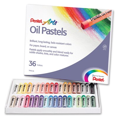 Pentel Oil Pastel Set, Assorted Colors, 36 Colors Per Set, 3 Sets (PENPHN36-3)