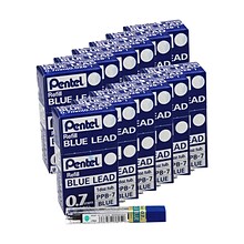 Pentel® Refill Lead, Blue, Fine, 0.7mm, 12 Pieces Per Pack, 12 Packs (PENPPB7-12)