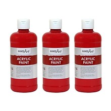 Handy Art Acrylic Paint, 16 oz, Brite Red, Pack of 3 (RPC101040-3)
