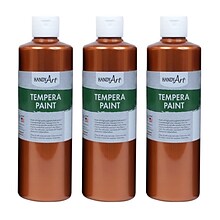 Handy Art® Metallic Tempera Paint, Copper, 16 oz. Bottle, Pack of 3 (RPC231164-3)