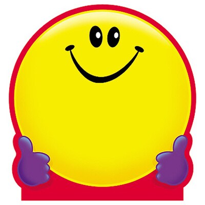 TREND Smiley Face Note Pad-Shaped, 50 Sheets Per Pad, Pack of 6 (T-72013-6)