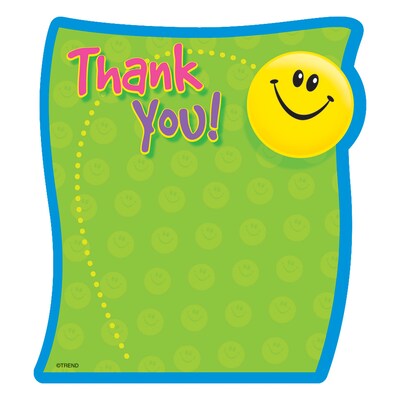 TREND Notepad, 5 x 5, 50 Sheets Per Pad, Thank You Note Shaped, Pack of 6 (T-72030-6)