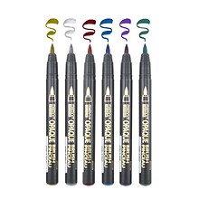 Marvy Uchida® Opaque Brush Markers, Metallic Colors, Pack of 6 (UCH47006A)