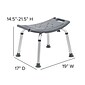 Flash Furniture Adjustable Bath & Shower Chair, Gray (DCHY3410LGRY)