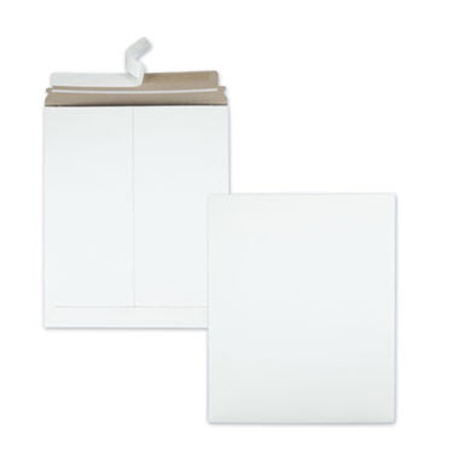 Extra-Rigid Photo/Document Mailer, Cheese Blade Flap, Self-Adhesive Closure, 11 x 13.5, White, 25/Box