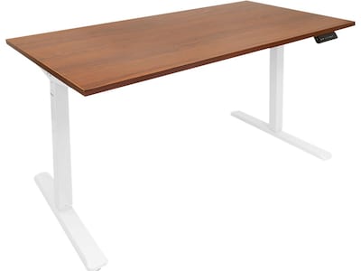 Mount-It! 55W Electric Adjustable Standing Desk, Brown/White (MI-18062)