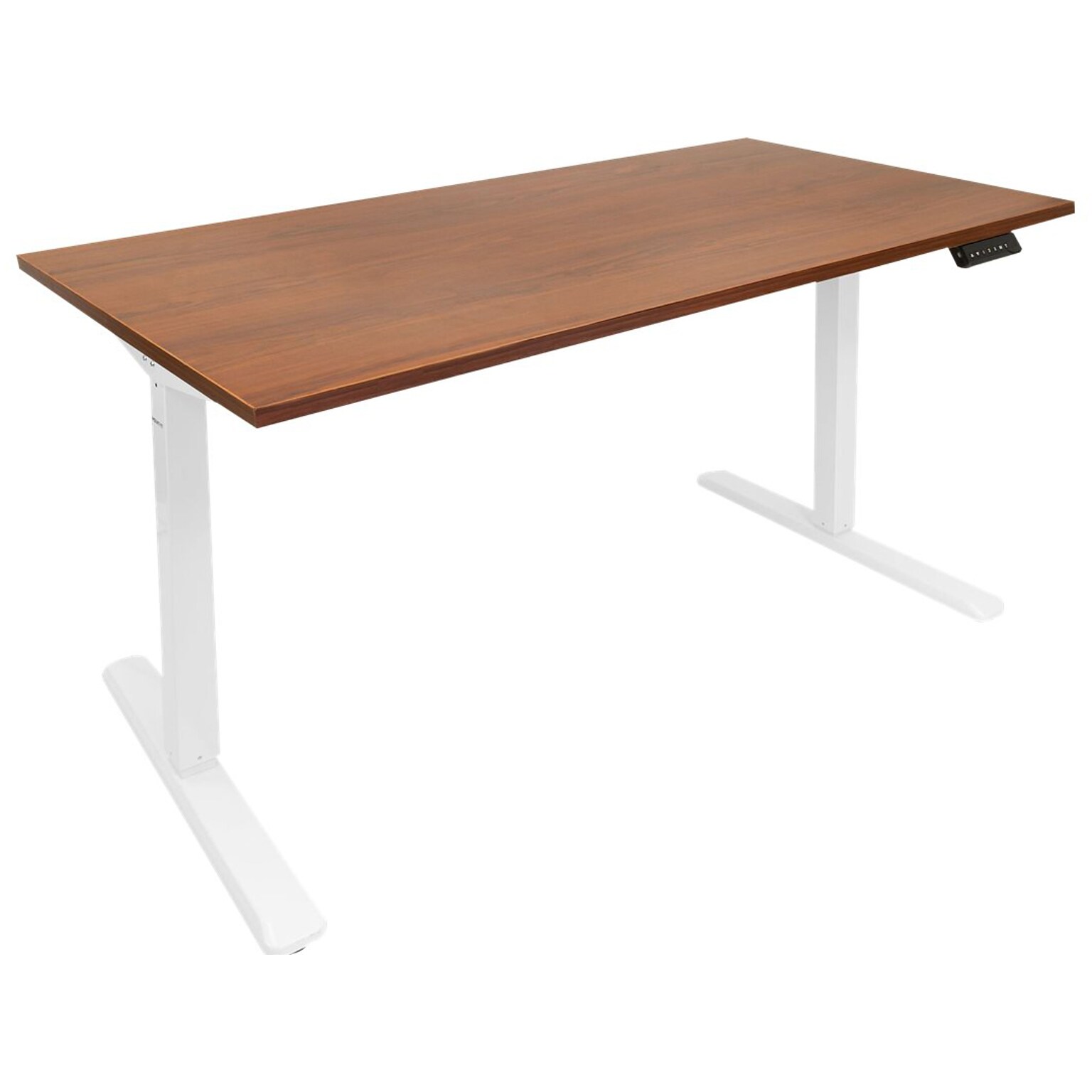 Mount-It! 55W Electric Adjustable Standing Desk, Brown/White (MI-18062)