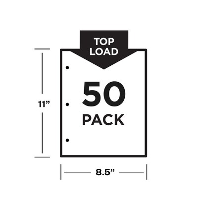 Avery Page Size Heavyweight Sheet Protectors, 8.5" x 11", Diamond Clear, 50/Box (74203)