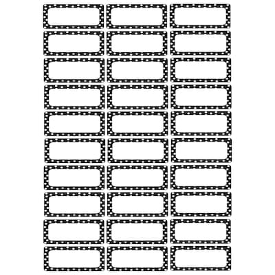 Ashley Productions Die-Cut Magnetic Black & White Dots Nameplates, 2.5" x 1", 30 Per Pack, 3 Packs (ASH10080-3)
