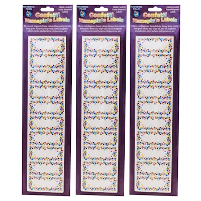Ashley Productions Die-Cut Magnetic Confetti Nameplates, 2.5 x 1, 30 Per Pack, 3 Packs (ASH18006-3