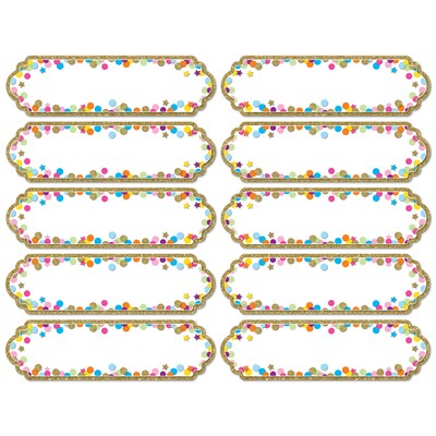 Ashley Productions® Die-Cut Magnetic Confetti Nameplates, 2.25" x 4", 10 Per Pack, 6 Packs (ASH18101-6)