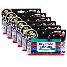 Crayola® Take Note Dry Erase Marker, Chisel Tip, Assorted Colors, 4 Per Pack, 6 Packs (BIN586543-6)